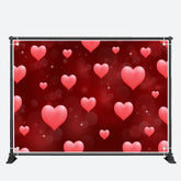 Aperturee - Repeat Hearts Bokeh Dark Red Valentines Day Backdrop